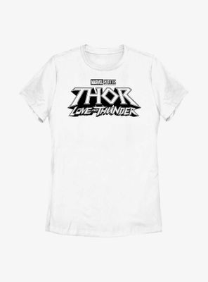 Marvel Thor: Love And Thunder White Logo Womens T-Shirt