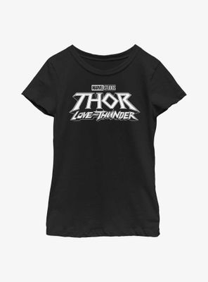 Marvel Thor: Love And Thunder Black Logo Youth Girls T-Shirt