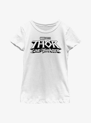 Marvel Thor: Love And Thunder White Logo Youth Girls T-Shirt