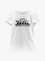 Marvel Thor: Love And Thunder White Logo Youth Girls T-Shirt