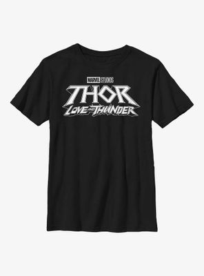 Marvel Thor: Love And Thunder Black Logo Youth T-Shirt