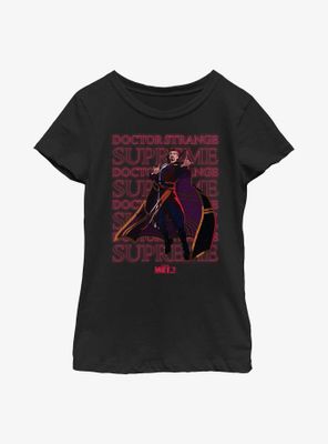 Marvel What If...? Supreme Text Stack Youth Girls T-Shirt