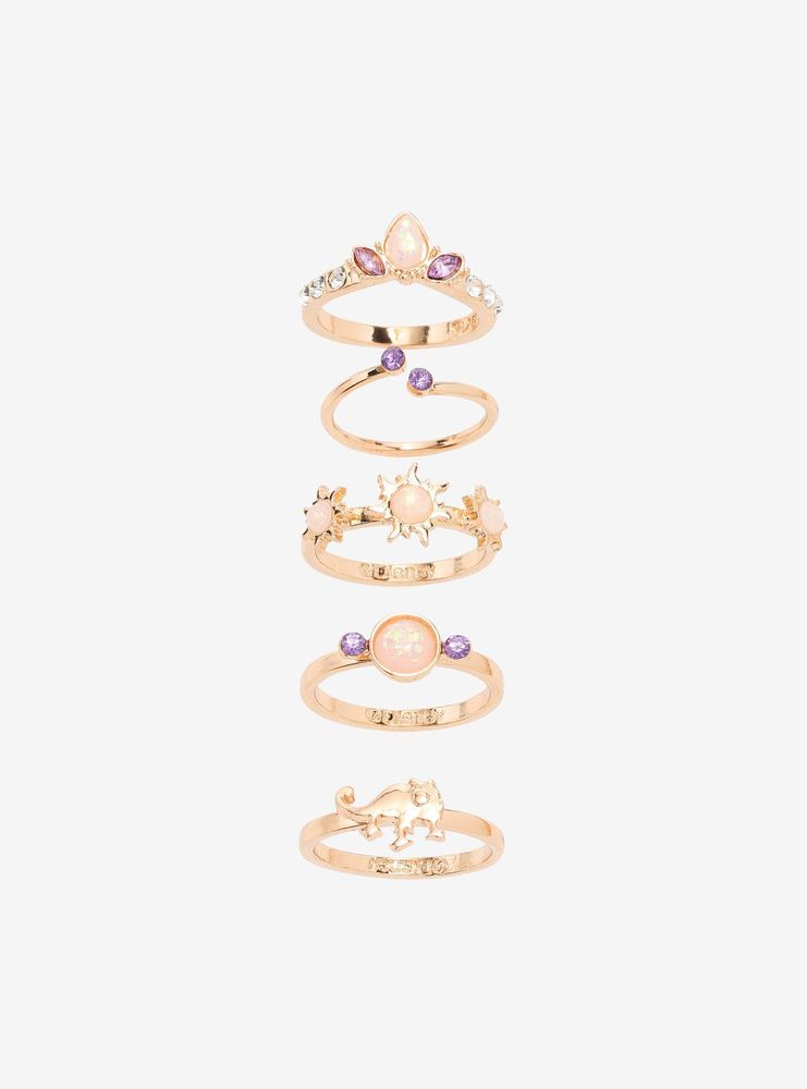 Disney Tangled Pascal Crown Opalescent Ring Set