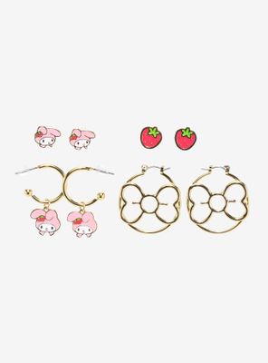 My Melody Strawberry Bow Earring Set