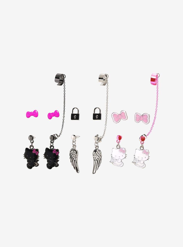 Hot Topic Hello Kitty Devil & Angel Cuff Earring Set
