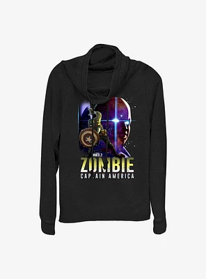 Marvel What If...? Zombie Captain America & The Watcher Cowlneck Long-Sleeve Girls Top