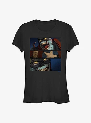 Marvel What If...? Tri-Panel Zombie Captain America Girls T-Shirt