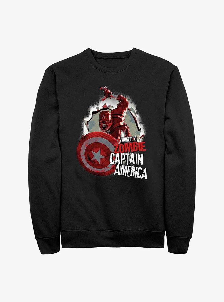 Marvel What If...? Breakthrough Zombie Captain America Sweatshirt