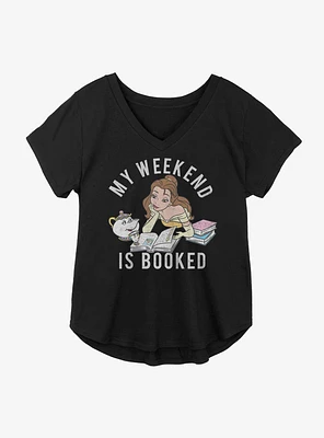 Disney Beauty And The Beast My Weekend Is Booked Girls Plus T-Shirt