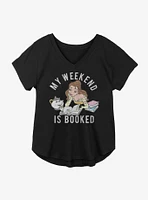 Disney Beauty And The Beast My Weekend Is Booked Girls Plus T-Shirt