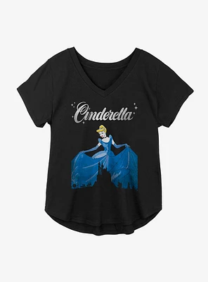 Disney Cinderella Castle Outline Girls Plus T-Shirt