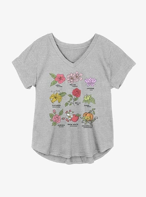 Disney Princesses Flower Icons Girls Plus T-Shirt