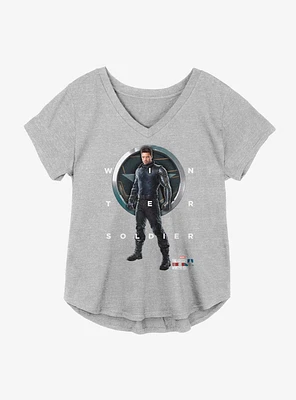 Marvel The Falcon And Winter Soldier Bucky Grid Text Girls Plus T-Shirt