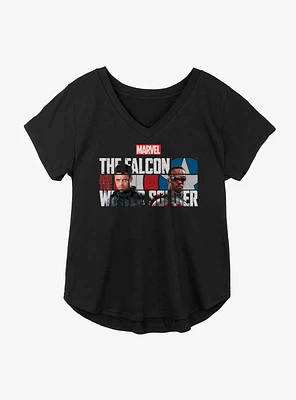Marvel The Falcon And Winter Soldier Logo Fill Girls Plus T-Shirt