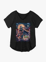 Star Wars The Mandalorian Child Painted Stars Girls Plus T-Shirt