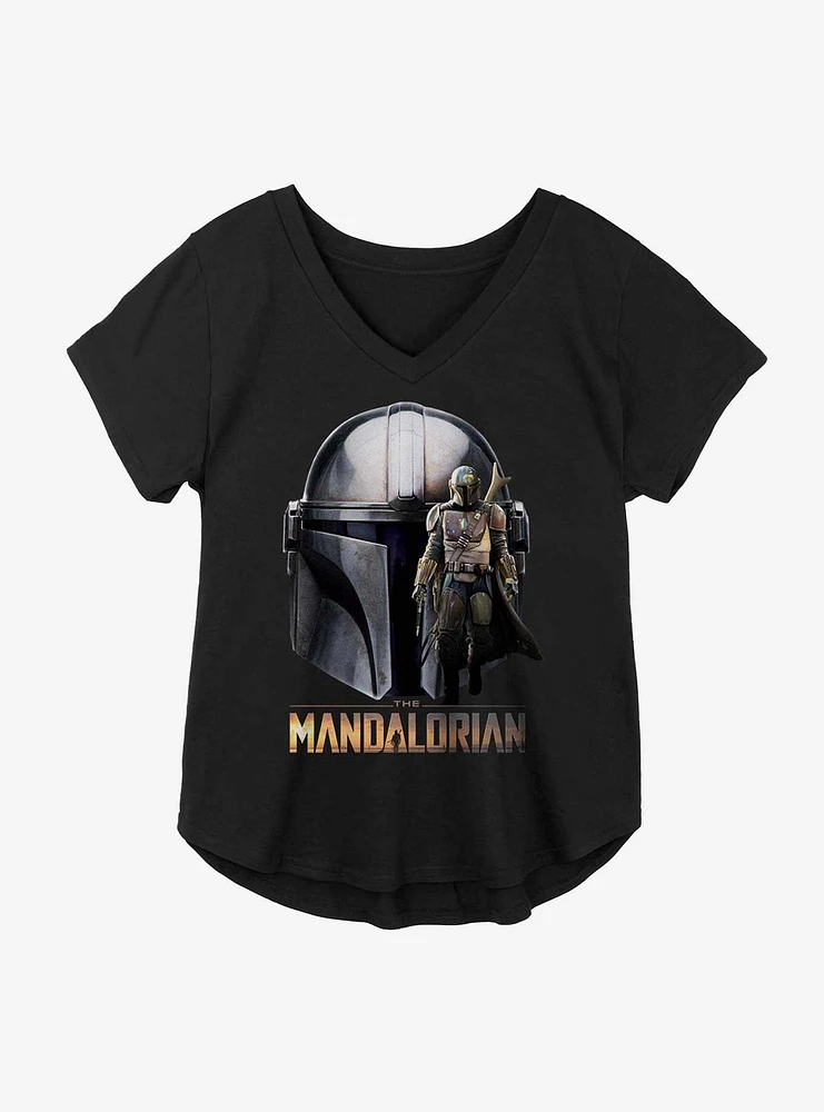 Star Wars The Mandalorian Portrait Stack Girls Plus T-Shirt