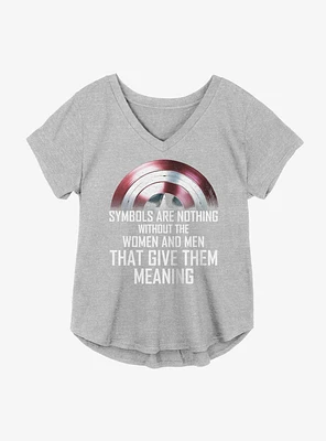 Marvel The Falcon And Winter Soldier Meaning Of Symbols Girls Plus T-Shirt