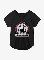 Marvel The Falcon And Winter Soldier Silhouette Shield Girls Plus T-Shirt