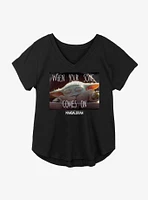 Star Wars The Mandalorian When Your Song Comes On Meme Girls Plus T-Shirt