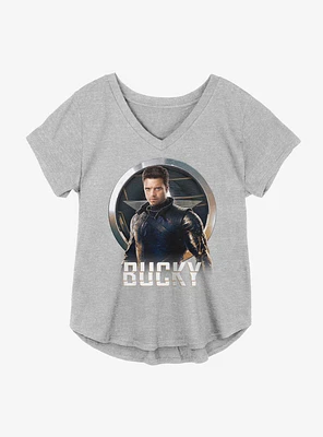 Marvel The Falcon And Winter Soldier Bucky Emblem Girls Plus T-Shirt