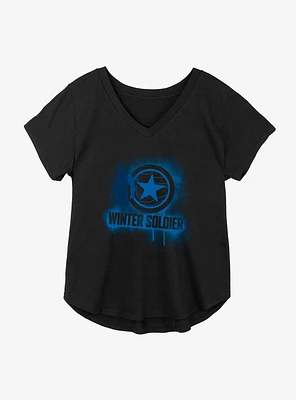 Marvel The Falcon And Winter Soldier Bucky Spray Paint Girls Plus T-Shirt