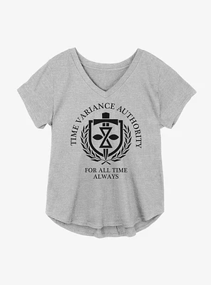 Marvel Loki Time Variance Authority Tagline Girls Plus T-Shirt