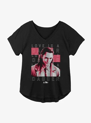 Marvel Loki Love Is A Dagger Variant Girls Plus T-Shirt
