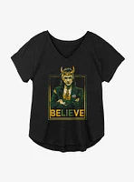 Marvel Loki Believe President Variant Girls Plus T-Shirt