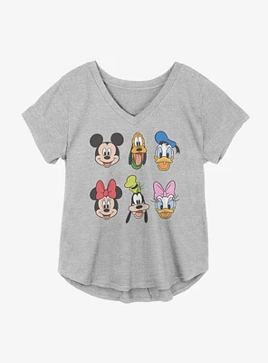Disney Mickey Mouse Classic Friends Faces Girls Plus T-Shirt