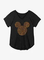 Disney Mickey Mouse Cheetah Logo Girls Plus T-Shirt