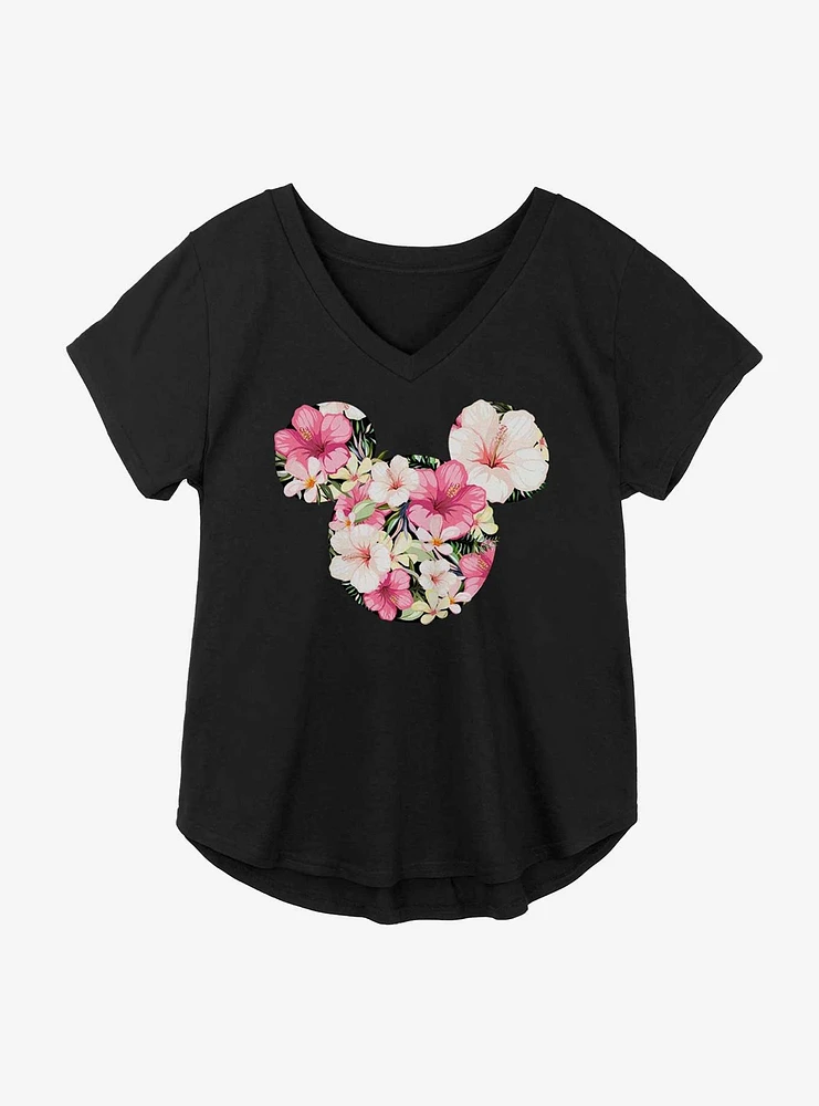 Disney Mickey Mouse Tropical Logo Girls Plus T-Shirt