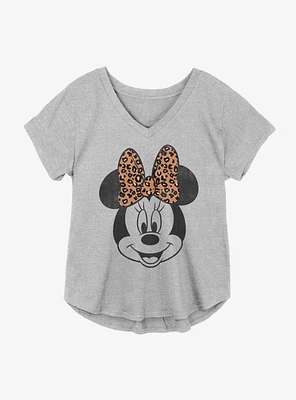 Disney Minnie Mouse Leopard Bow Girls Plus T-Shirt