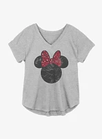 Disney Minnie Mouse Worn Red Leopard Bow Girls Plus T-Shirt