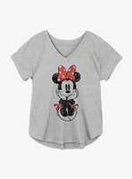 Disney Minnie Mouse Sitting Sketch Girls T-Shirt Plus