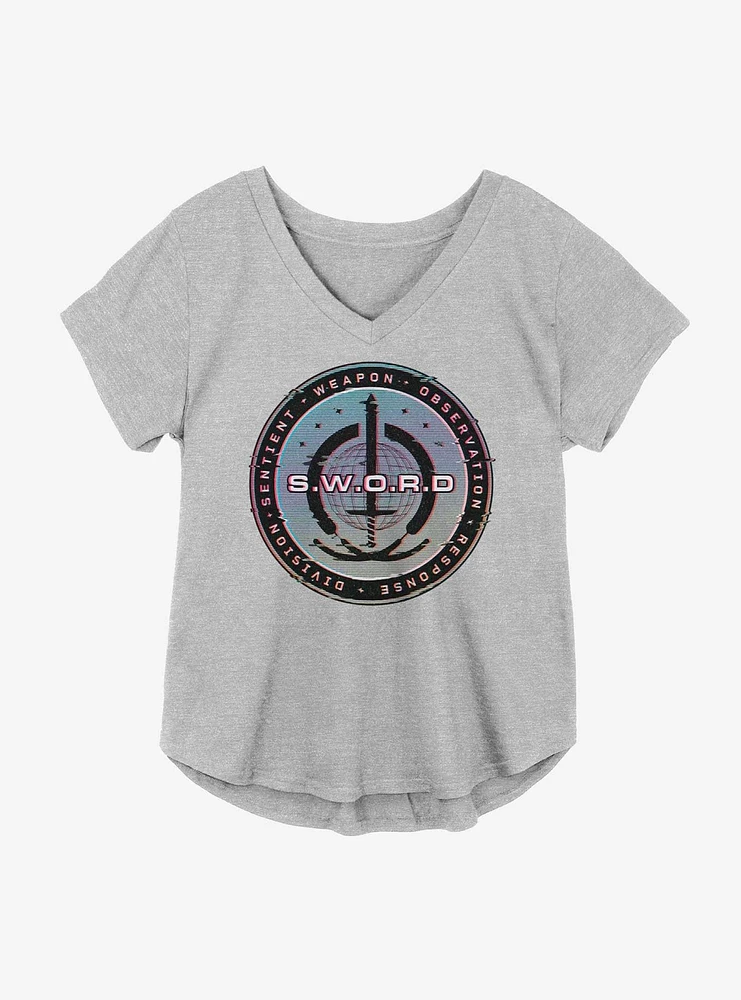 Marvel WandaVision S.W.O.R.D. Digital Logo Girls Plus T-Shirt