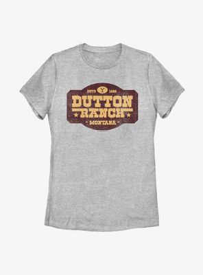 Yellowstone Dutton Ranch Distressed Sign Womens T-Shirt