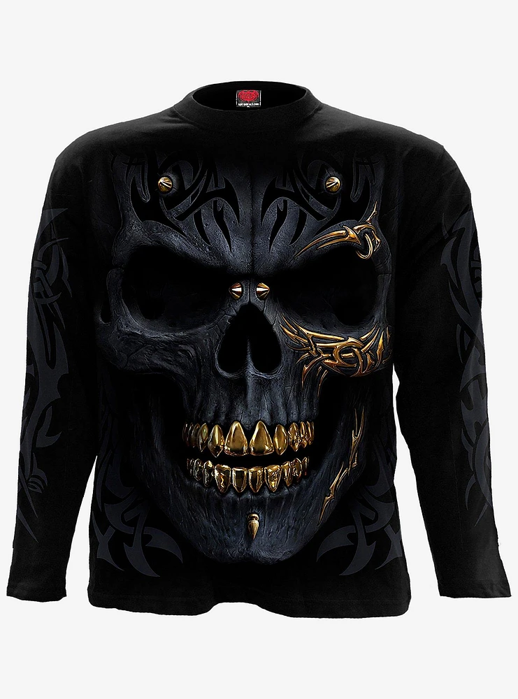 Black Gold Skull Long-Sleeve