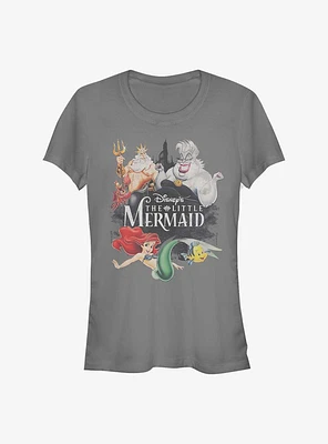 Disney The Little Mermaid Watercolor Poster Girls T-Shirt