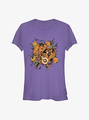 Marvel Avengers Group Pumpkin Girls T-Shirt