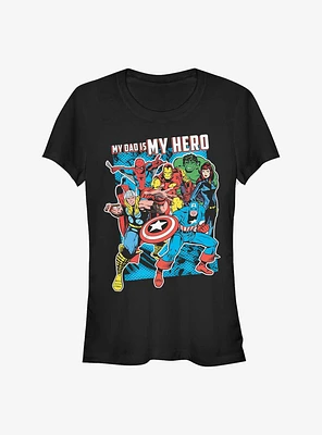 Marvel Avengers My Dad Is Hero Girls T-Shirt