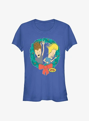 Beavis And Butt-Head Rock N Wreath Girls T-Shirt