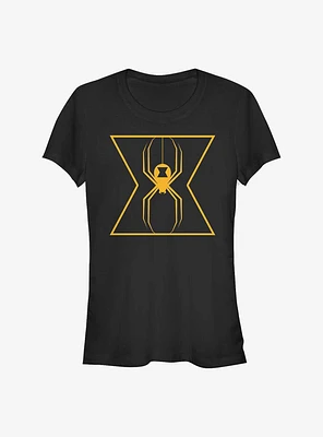 Marvel Black Widow Orange Spider Logo Girls T-Shirt