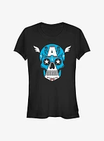 Marvel Captain America Sugar Skull Girls T-Shirt