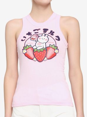Strawberry Milk Bunny Girls Tank Top