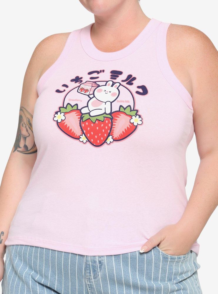 Strawberry Milk Bunny Girls Tank Top Plus
