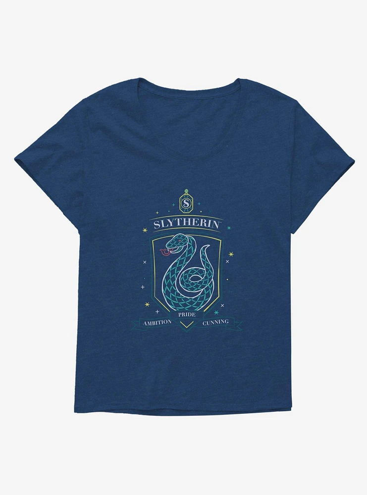 Harry Potter Sketched Slytherin Crest Girls T-Shirt Plus