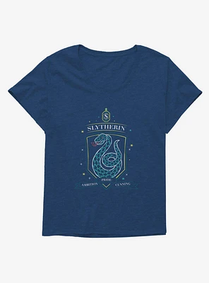 Harry Potter Sketched Slytherin Crest Girls T-Shirt Plus