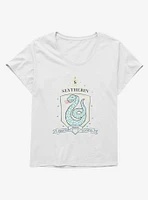 Harry Potter Sketched Slytherin Crest Girls T-Shirt Plus