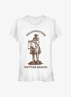 Yellowstone Man On Horse Brown Girls T-Shirt