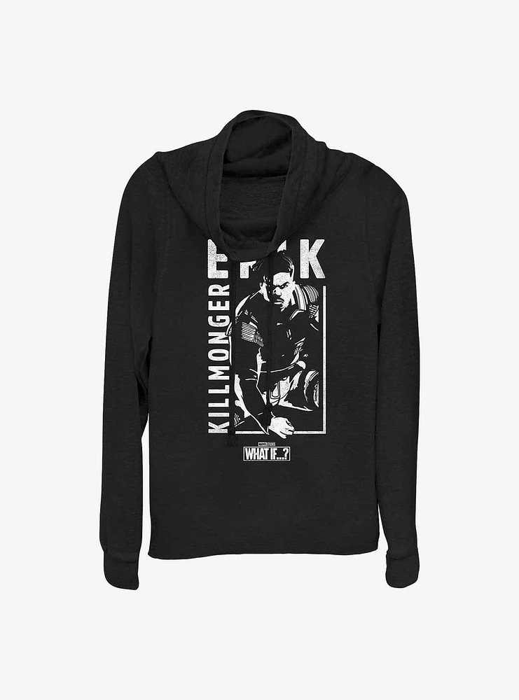 What If?? Erik Killmonger Was Special-Ops Girls Cowlneck Long-Sleeve Top